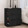 Buffets 2 pcs noir 30x30x70 cm bois d'ingénierie
