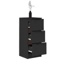 Buffets 2 pcs noir 30x30x70 cm bois d'ingénierie