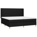 cadre de lit matelas et LED Noir 200x200 cm Tissu