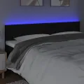 Tête de lit à LED Noir 200x5x78/88 cm Tissu