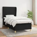cadre de lit avec matelas Noir 100x200 cm Tissu