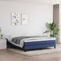 cadre de lit Bleu 160x200 cm Tissu