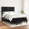cadre de lit avec matelas Noir 140x190 cm Tissu