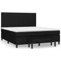 cadre de lit avec matelas Noir 180x200 cm Tissu