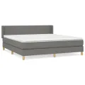 cadre de lit avec matelas Gris foncé 180x200cm Tissu