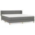 cadre de lit avec matelas Gris foncé 180x200cm Tissu