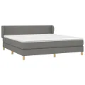 cadre de lit avec matelas Gris foncé 180x200cm Tissu