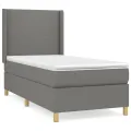 cadre de lit et matelas Gris foncé 90x190 cm Tissu