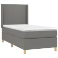 cadre de lit et matelas Gris foncé 90x190 cm Tissu
