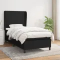 cadre de lit avec matelas Noir 90x200 cm Tissu