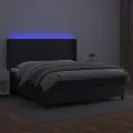 cadre de lit matelas LED Noir 180x200cm Similicuir