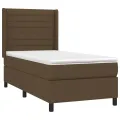 cadre de lit matelas et LED Marron foncé 100x200cm