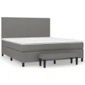cadre de lit avec matelas Gris foncé 180x200cm Tissu