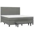 cadre de lit avec matelas Gris foncé 180x200cm Tissu