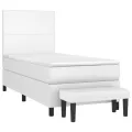 cadre de lit avec matelas Blanc 90x200 cm Similicuir