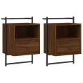 Table de chevet murale 2 pcs chêne marron 40x30x61 cm