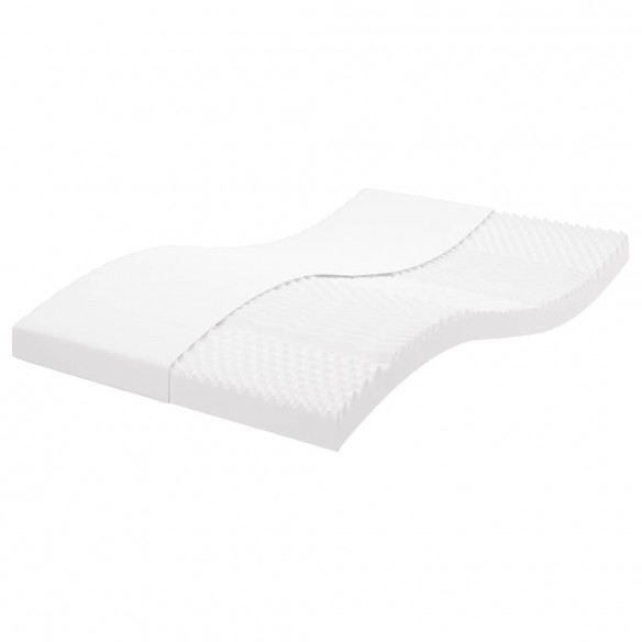 Matelas en mousse blanc 120x200 cm 7 zones dureté 20 ILD