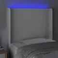 Tête de lit à LED Blanc 83x16x118/128 cm Similicuir