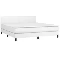 cadre de lit avec matelas Blanc 160x200cm Similicuir