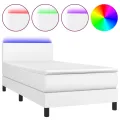 cadre de lit avec matelas et LED Blanc 80x200cm