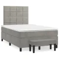 cadre de lit et matelas Gris clair 120x200cm Velours