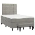 cadre de lit et matelas Gris clair 120x200cm Velours