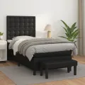 cadre de lit avec matelas Noir 100x200 cm Similicuir