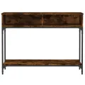 Table console chêne fumé 100x30,5x75 cm bois d'ingénierie