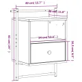 Table de chevet murale chêne fumé 40x30x61 cm bois d'ingénierie