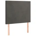 cadre de lit et matelas Gris foncé 120x200cm Velours