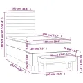 cadre de lit avec matelas Noir 100x200 cm Tissu