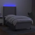 cadre de lit matelas LED Gris clair 80x200 cm Tissu