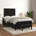 cadre de lit avec matelas Noir 120x200 cm Velours