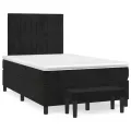 cadre de lit avec matelas Noir 120x200 cm Velours