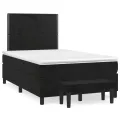 cadre de lit avec matelas Noir 120x200 cm Velours