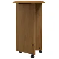 Armoire roulante avec bureau MOSS marron miel bois de pin