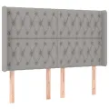 cadre de lit matelas LED Gris clair 160x200 cm Tissu