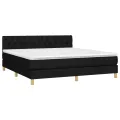 cadre de lit avec matelas LED Noir 160x200 cm Tissu