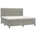 cadre de lit et matelas Gris clair 200x200cm Velours