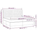cadre de lit et matelas Gris clair 200x200cm Velours