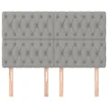 Têtes de lit 4 pcs Gris clair 80x7x78/88 cm Tissu