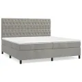 cadre de lit et matelas Gris clair 200x200cm Velours