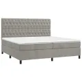 cadre de lit et matelas Gris clair 200x200cm Velours
