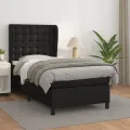cadre de lit avec matelas Noir 90x190 cm Similicuir
