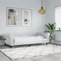 Lit de jour blanc 80x200 cm similicuir
