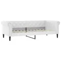 Lit de jour blanc 80x200 cm similicuir