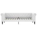 Lit de jour blanc 80x200 cm similicuir