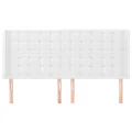 Tête de lit avec oreilles Blanc 203x16x118/128 cm Similicuir