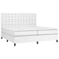 cadre de lit avec matelas Blanc 200x200cm Similicuir