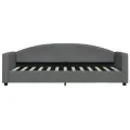 Lit de jour avec matelas gris foncé 80x200 cm tissu